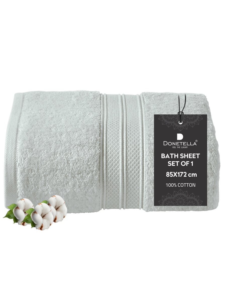 1-PiecePremium Bath Sheet Large Size - (85x172cm), 600 GSM 100% Combed Cotton, Grey