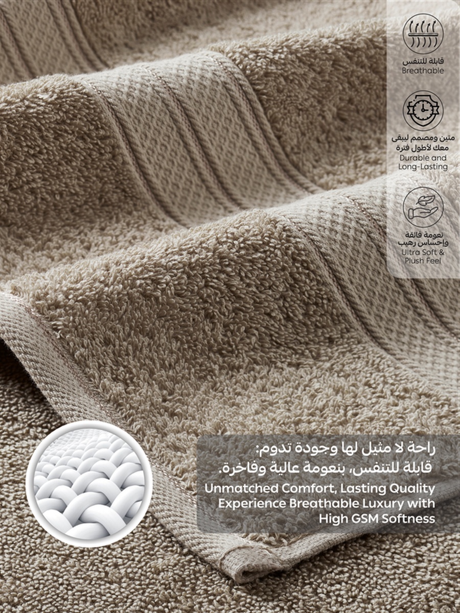 6-Piece Premium Hand Towels Extra Small Size - (40x70cm), 600 GSM 100% Combed Cotton, Tan