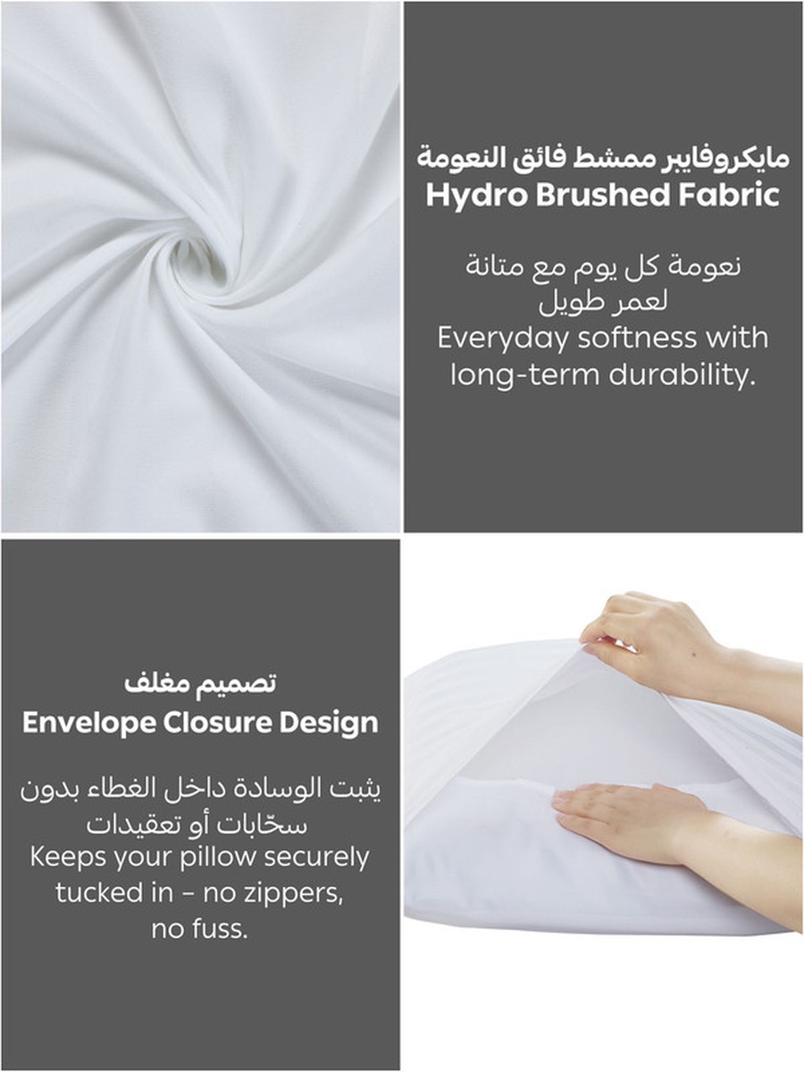 Striped Fitted Sheet Set, 120x200 cm - Twin Fitted Sheet and Pillowcase, White