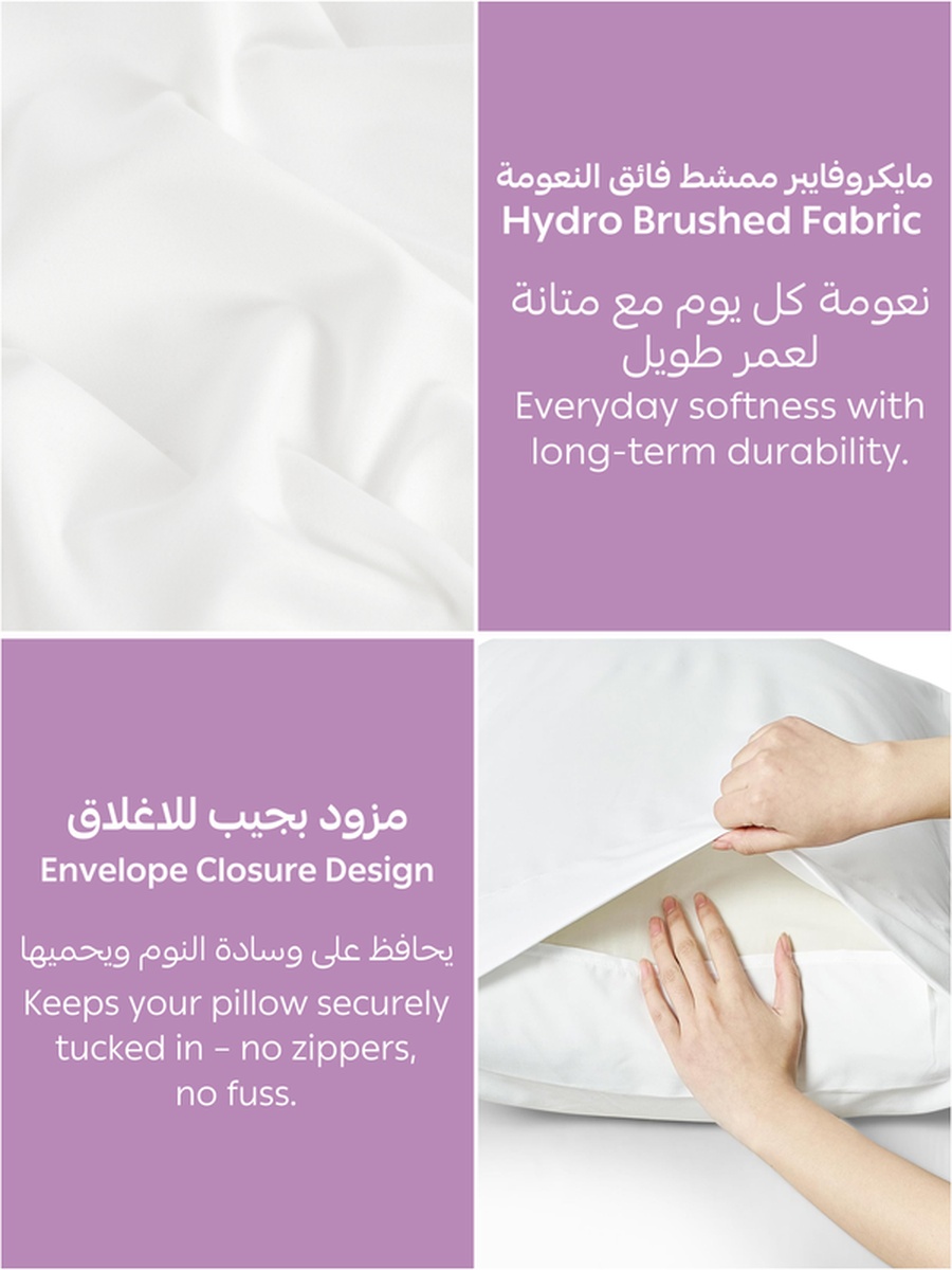 Fitted Sheet Set, 120x200 cm - Twin Size Sheet and Pillowcase, White