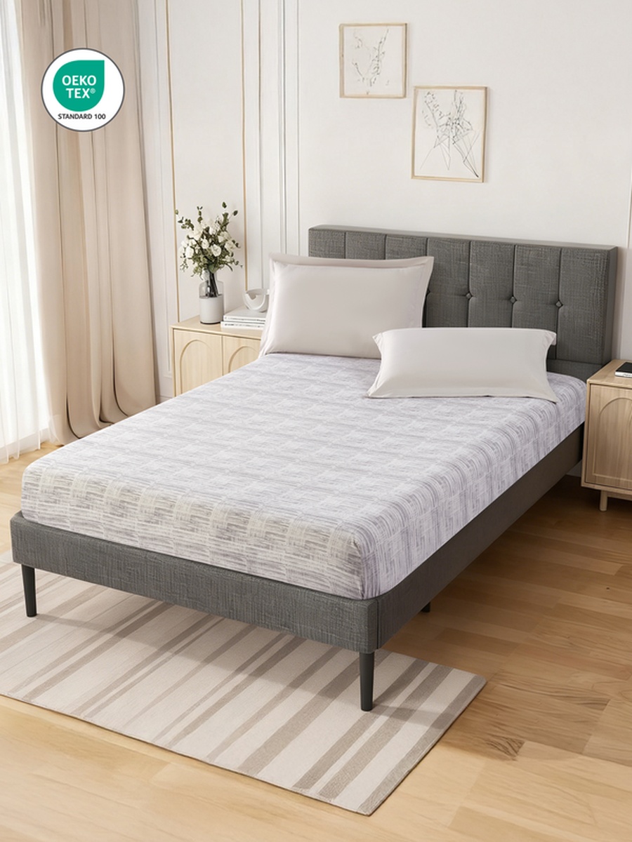 3-Piece King Printed Fitted Sheet 200x200 cm - OEKO-TEX Certified, Griffin Color