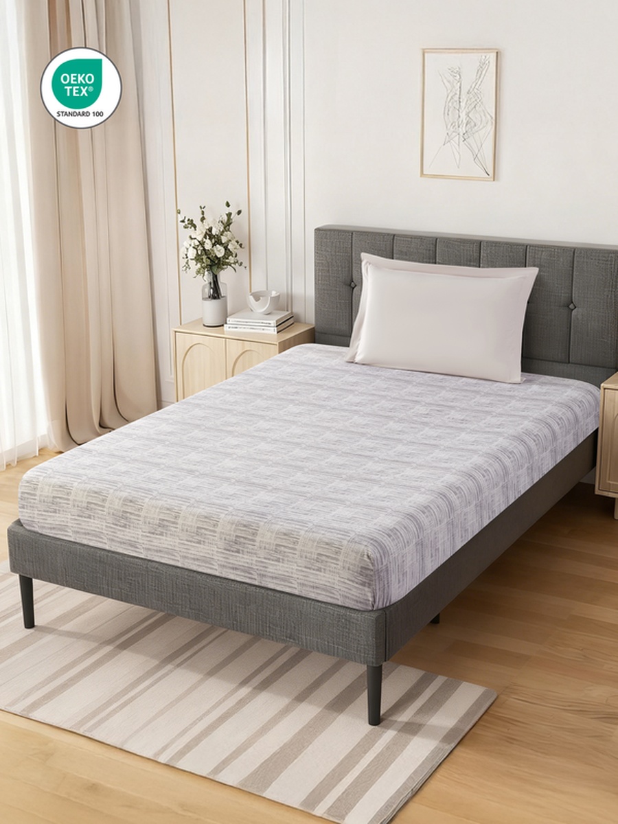 2-Piece Single Printed Fitted Sheet 120x200 cm - OEKO-TEX Certified, Griffin Color
