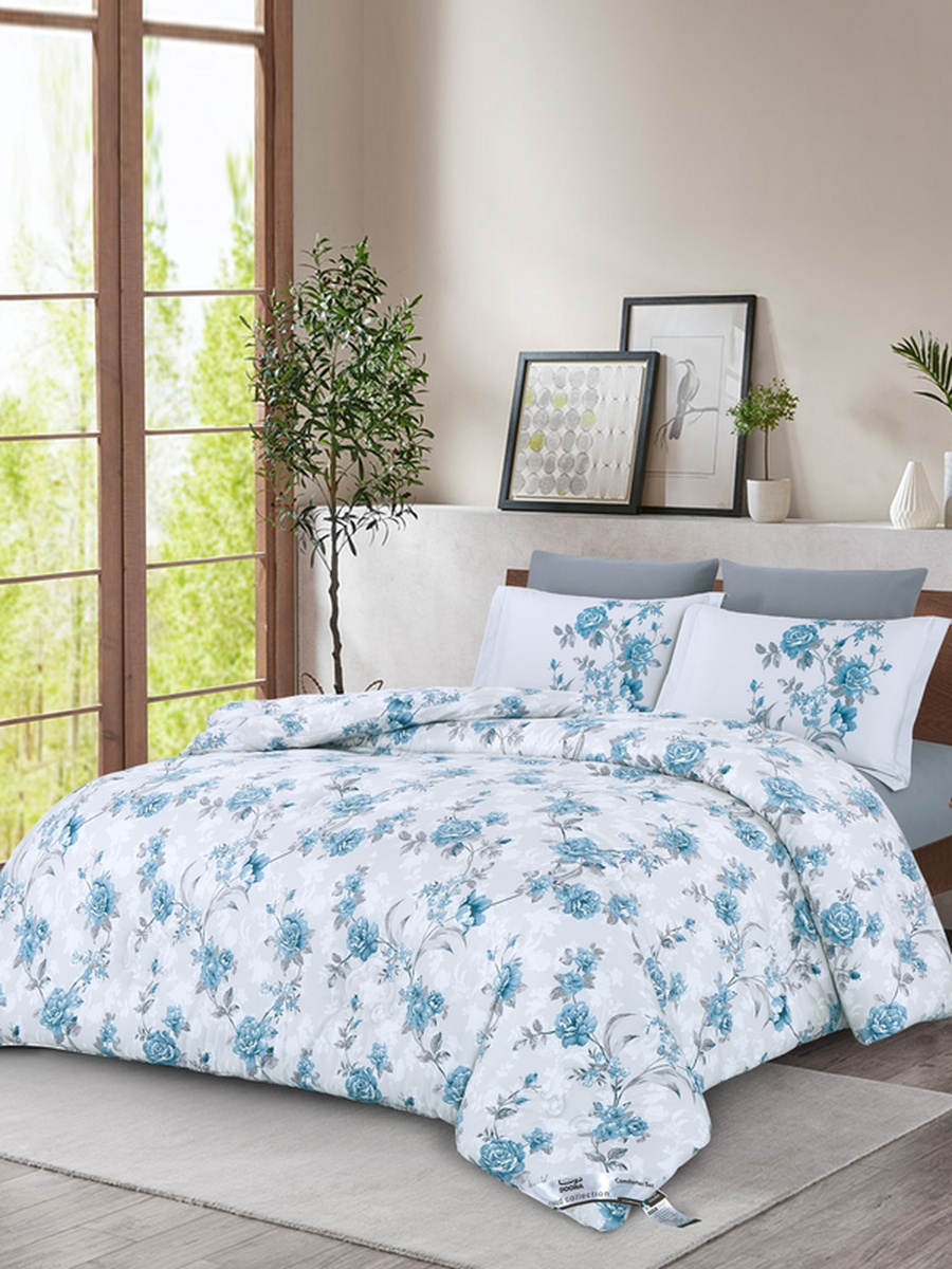 4-Piece Comforter Set - Queen Size 180x240cm, Microfiber, 350 GSM Filling, Grey