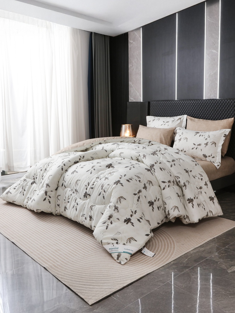 6-Piece King Comforter Set 260x240 cm, Reversible Microfiber, 350 GSM Down Alternative Fill
