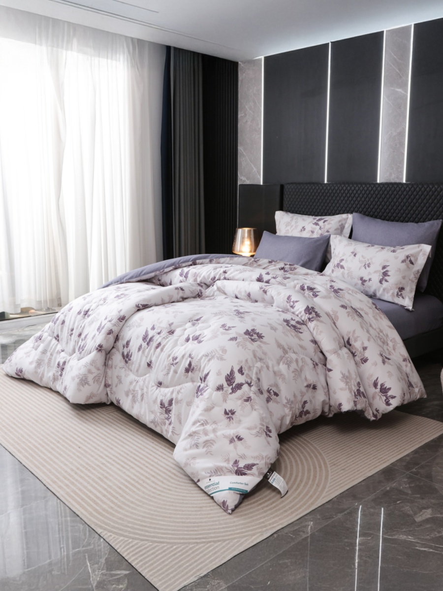6-Piece King Comforter Set 260x240 cm, Reversible Microfiber, 350 GSM Down Alternative Fill, Multi