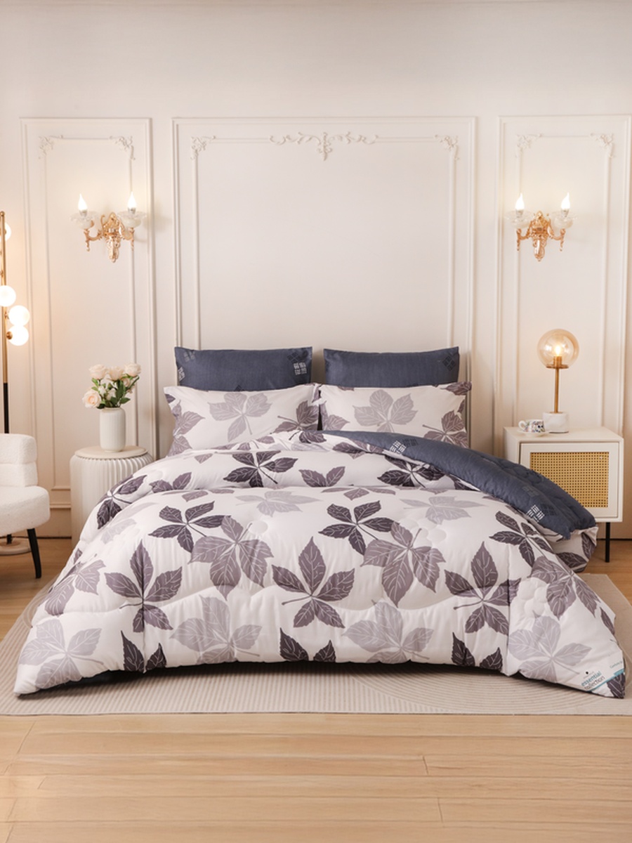 4-Piece Single Comforter Set 170x230 cm, Soft Reversible, Brushed Microfiber, 350 GSM Fill, White