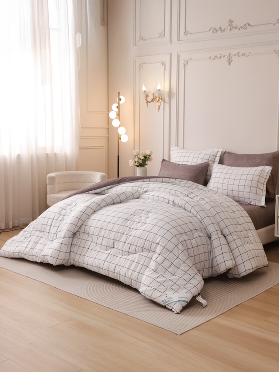 4-Piece Single Comforter Set 170x230 cm, Soft Reversible, Brushed Microfiber, 350 GSM Fill