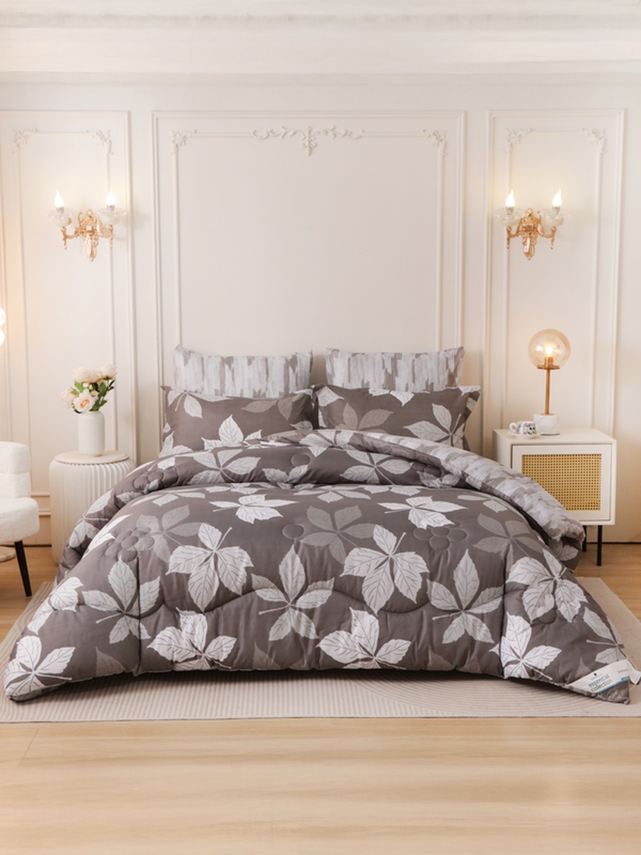 4-Piece Single Comforter Set 170x230 cm, Soft Reversible, Brushed Microfiber, 350 GSM Fill