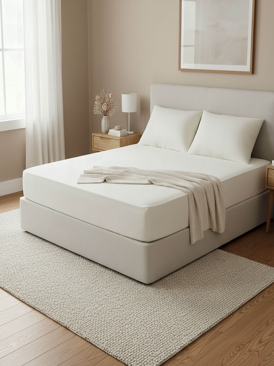 Purely Percale Double Fitted Sheet - 140x200+40 cm