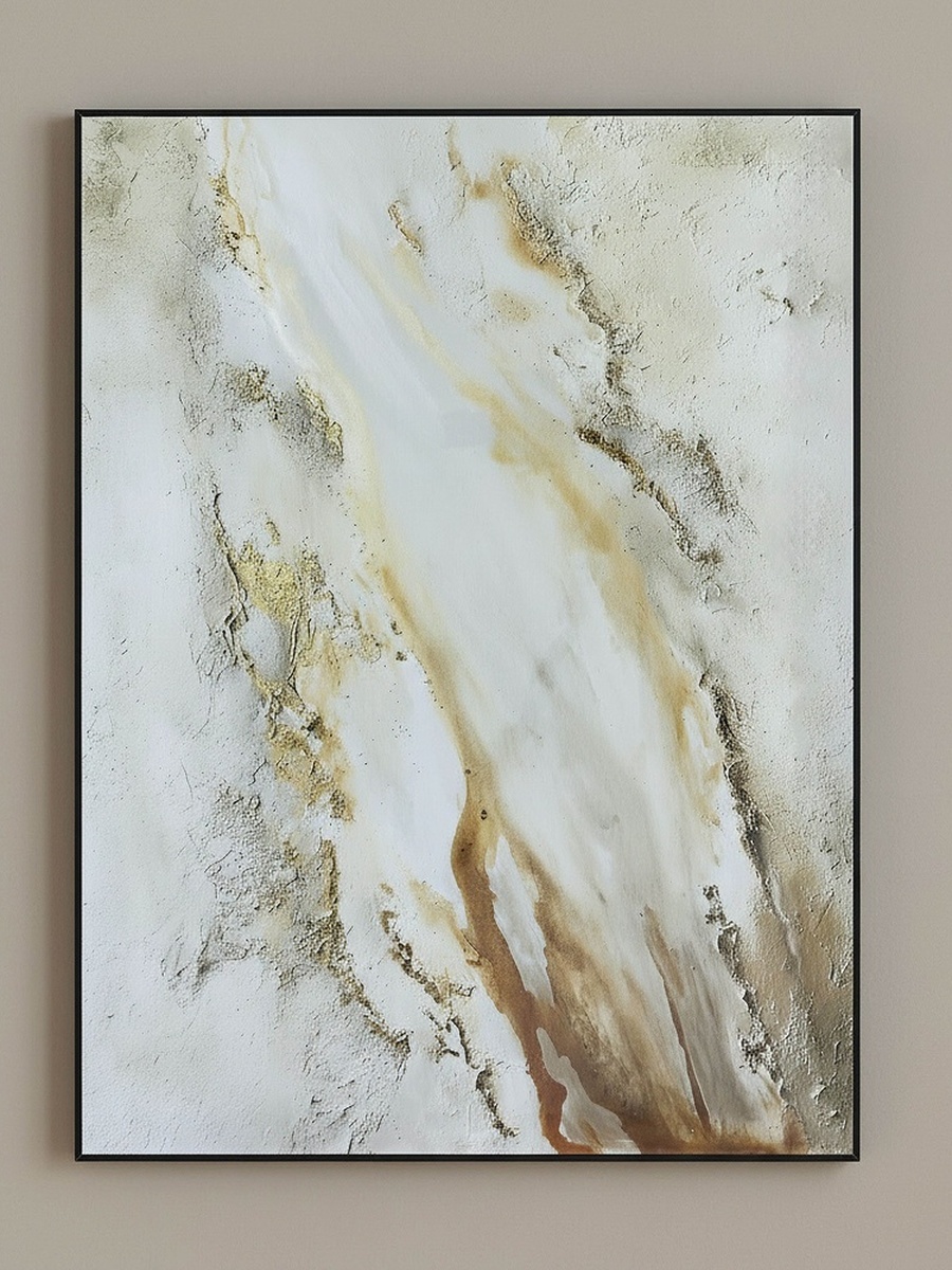 لوحة مؤطرة شديدة اللمعان بنمط رخامي - 50*70*2.5 سم