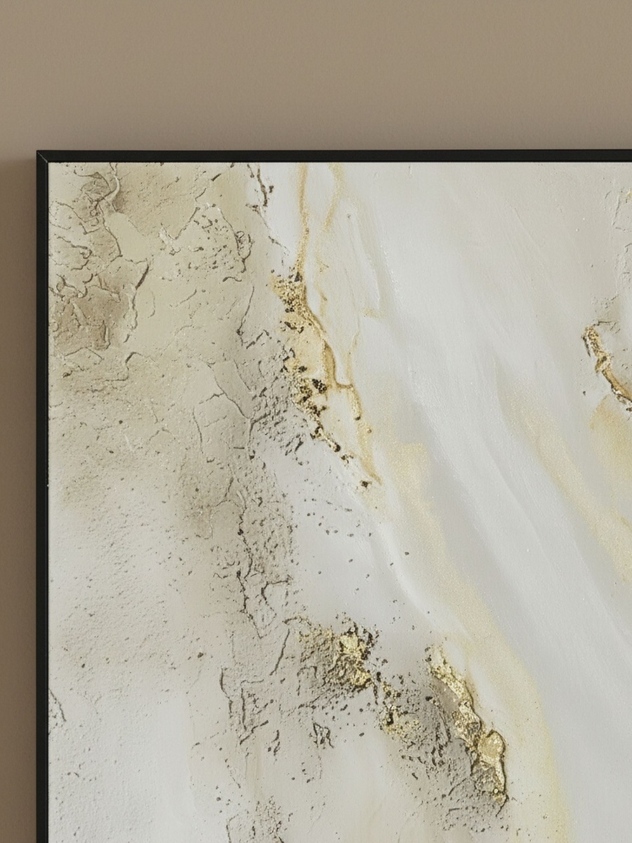 لوحة مؤطرة شديدة اللمعان بنمط رخامي - 50*70*2.5 سم