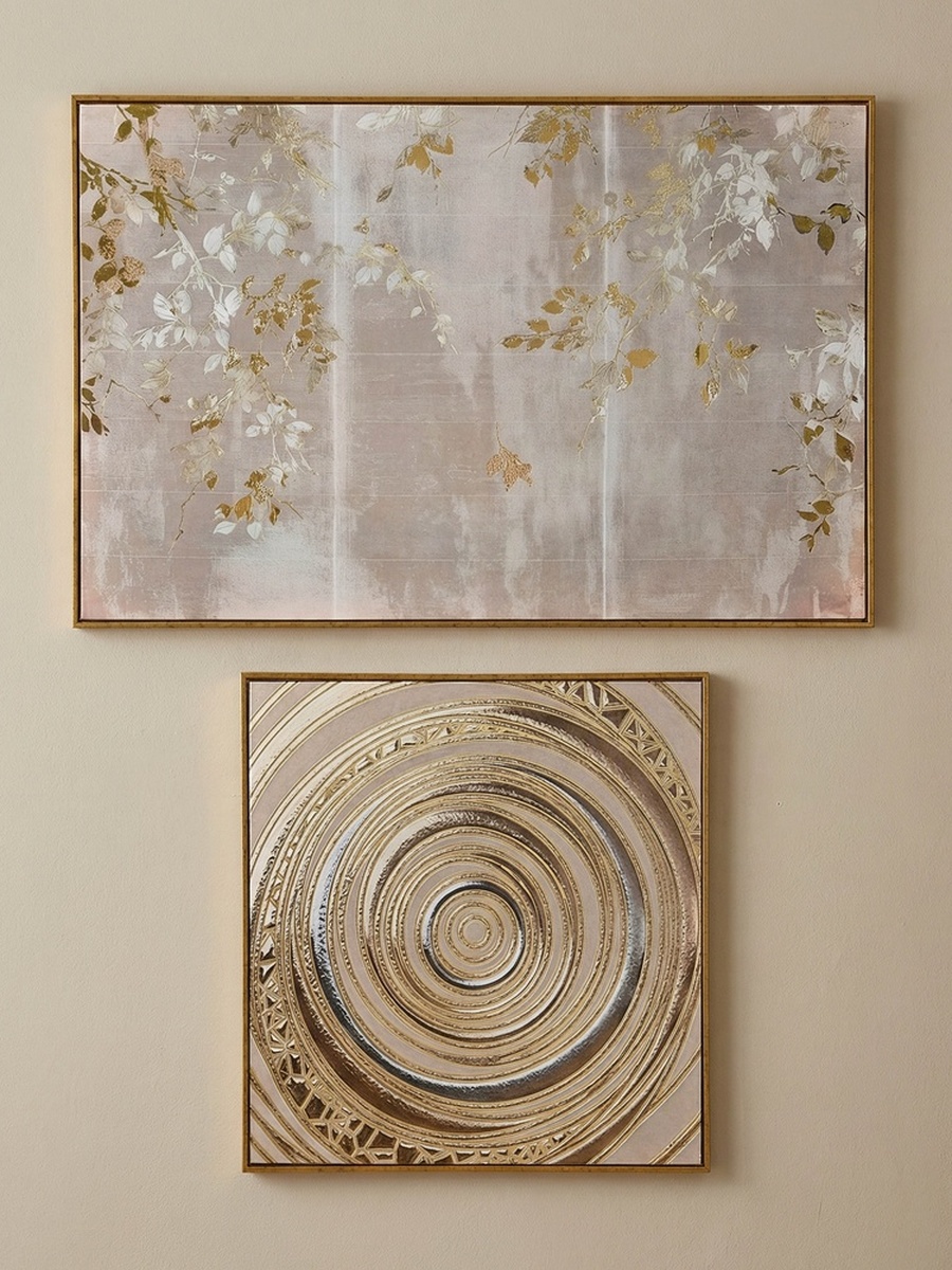 Cyprus Elara Leaves with Gold Foil - 60x90x2.8 cm