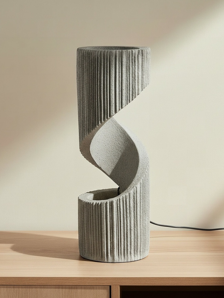 Vera-Adele Outdoor Abstract Fountain with LED - 27x27x76 cm