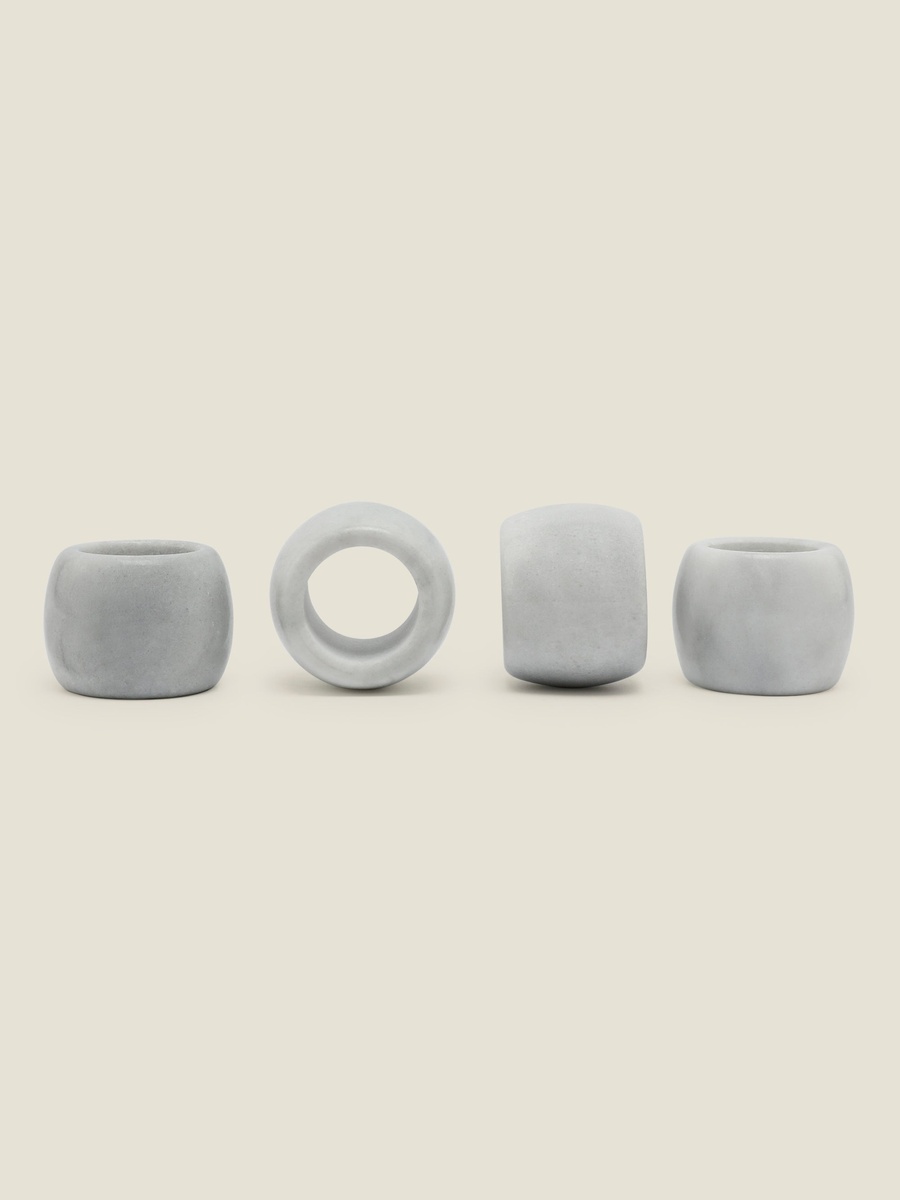 Set of 4 - Marble Napkin Ring, 12x5cm