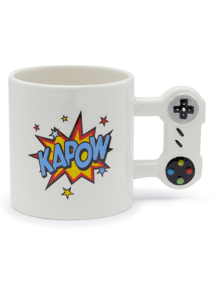Graphic Game Bowl and Mug Set ,13x9.2 cm White
