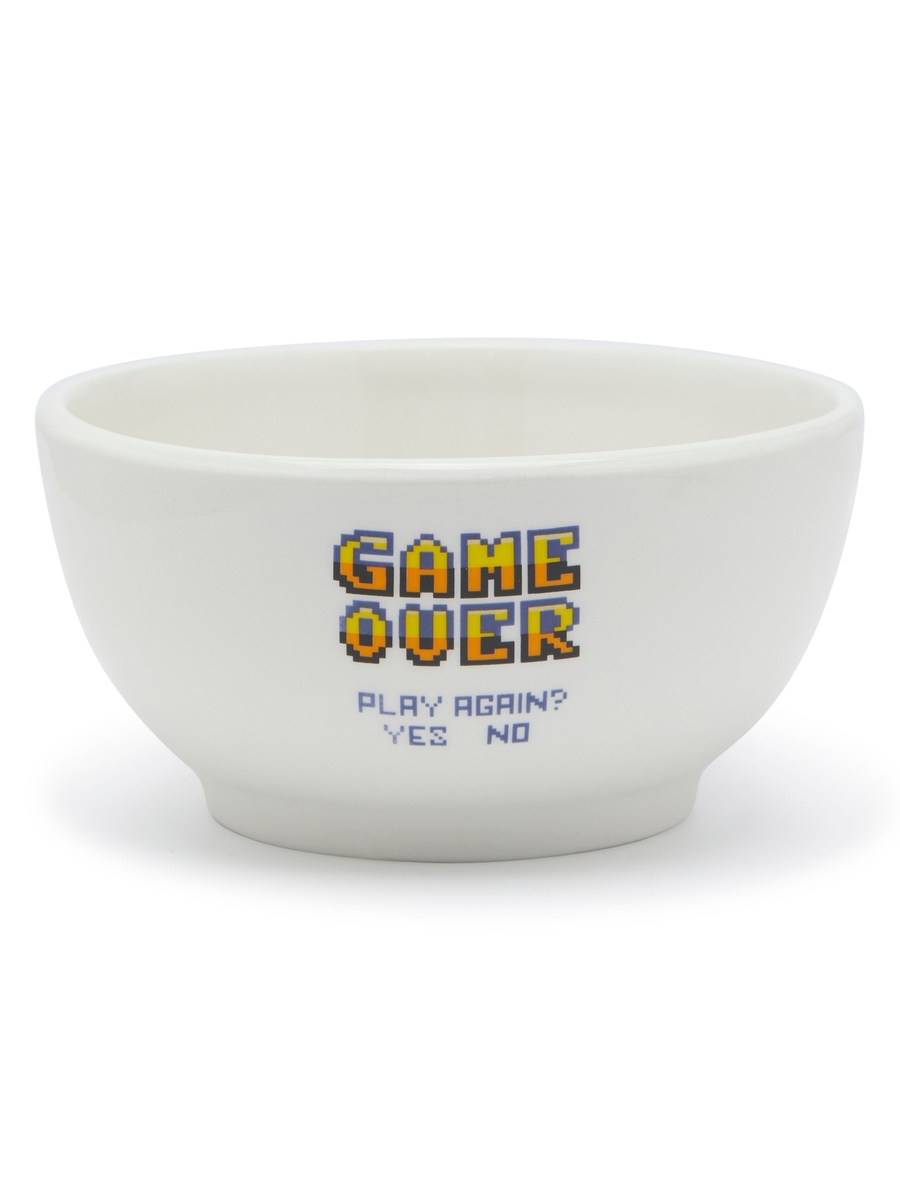 Graphic Game Bowl and Mug Set ,13x9.2 cm White