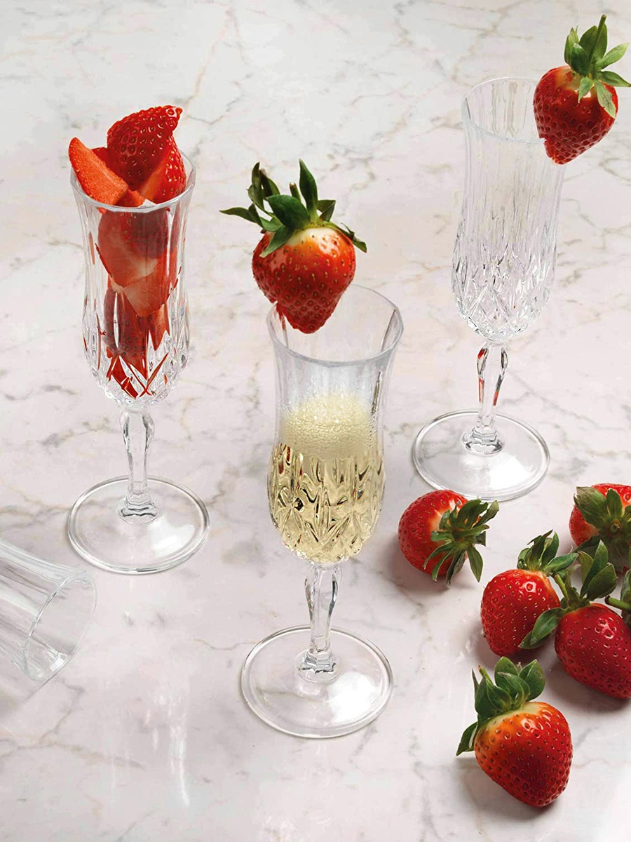 Set of 6 -  Opera Flute Glasses Transparent