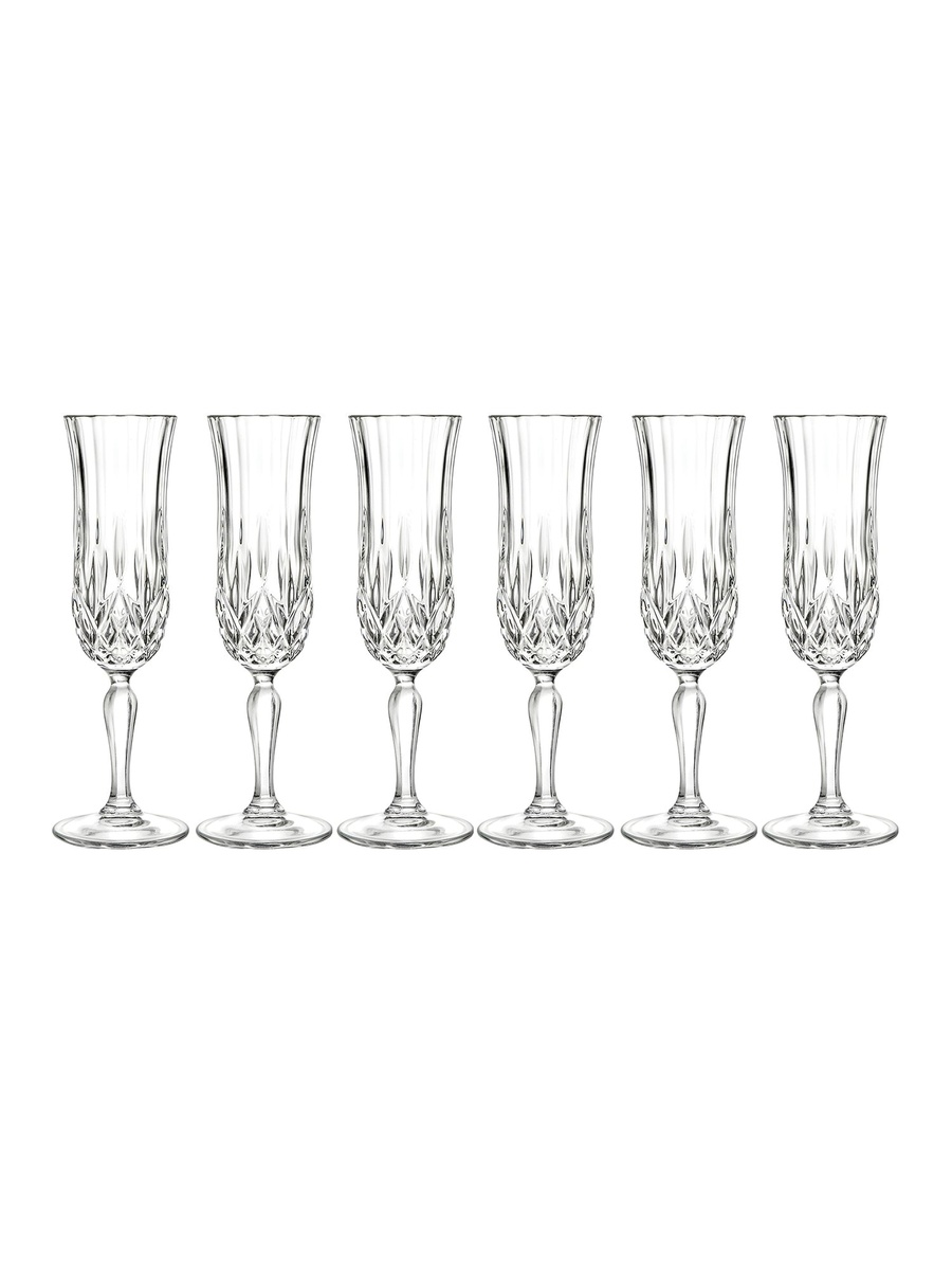 Set of 6 -  Opera Flute Glasses Transparent