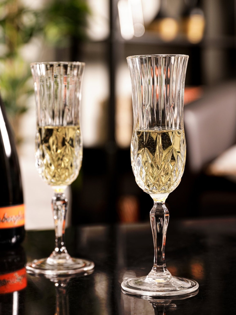 Set of 6 -  Opera Flute Glasses Transparent