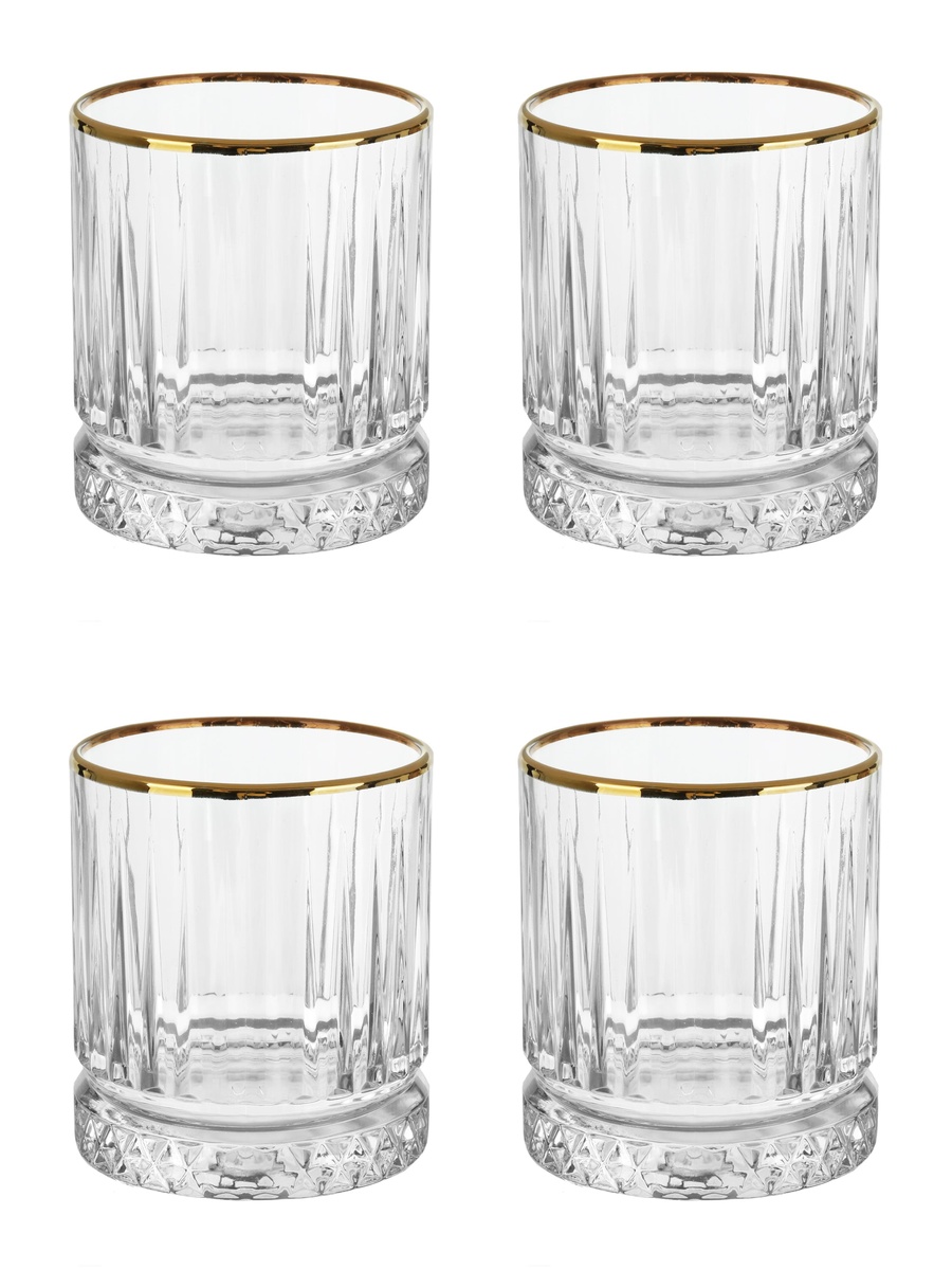 Set of 4 -  Elysia Golden Touch Cocktail Tumblers 355 Ml