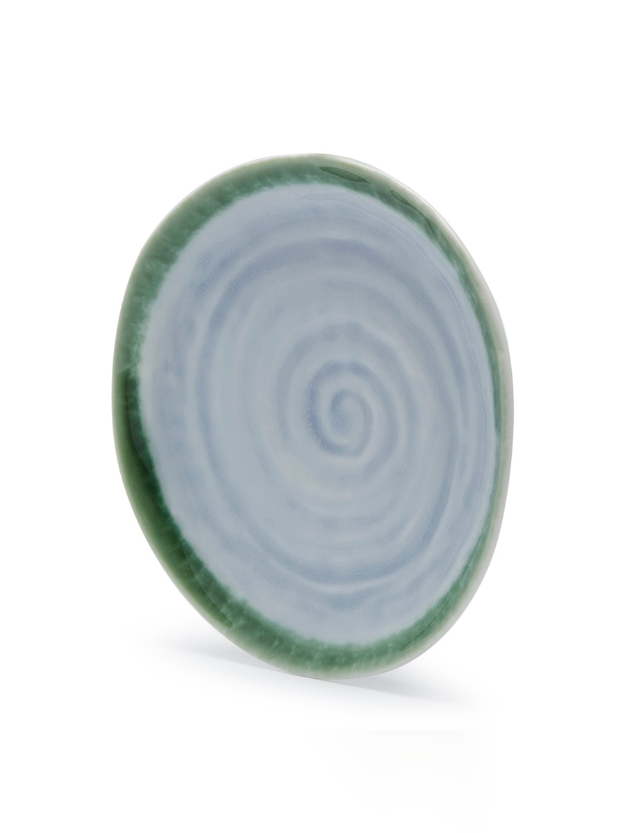 Lg Coral Ceramic Serving Plate, 20.3 cm Blue
