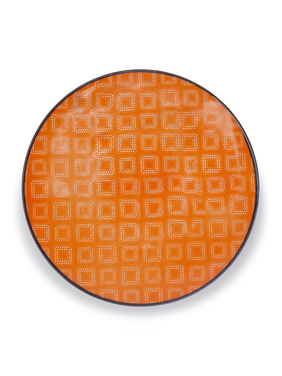 Floral Mm Diamond Pixel Ceramic Side Plate, 21.5x2 cm