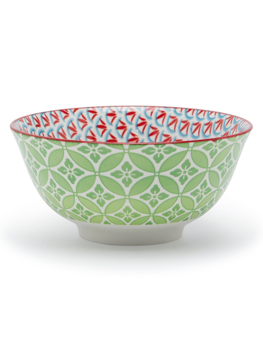Floral Mm Embossed Tile Ceramic Bowl, 16x7.5 cm Big