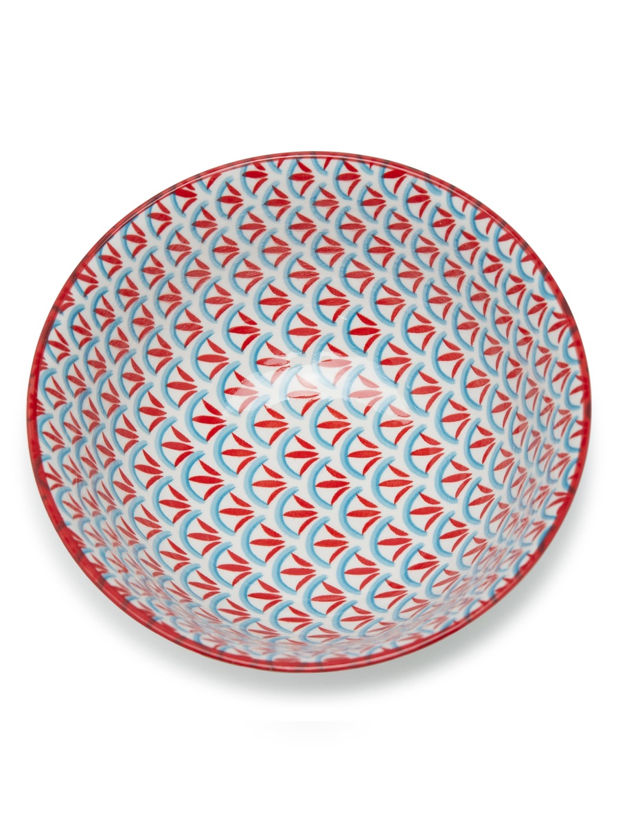 Floral Mm Embossed Tile Ceramic Bowl, 16x7.5 cm Big