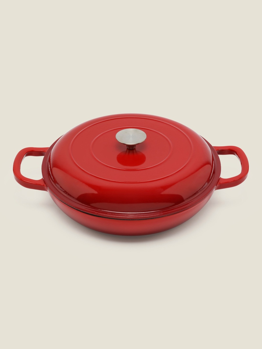 Cast Iron Braiser, 30Cm Ombre Red