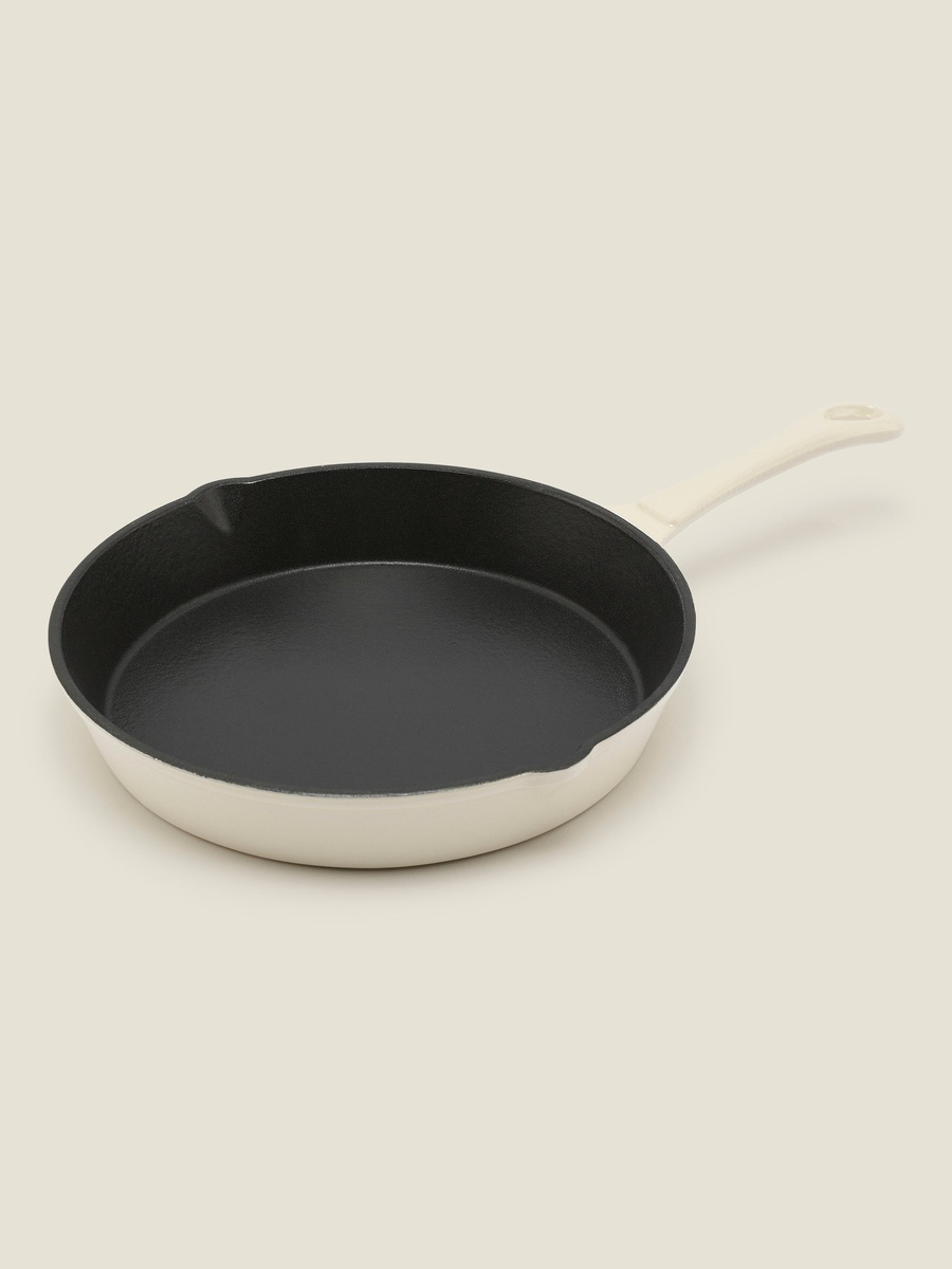 Cast Iron Fry Pan, 25Cm Cream