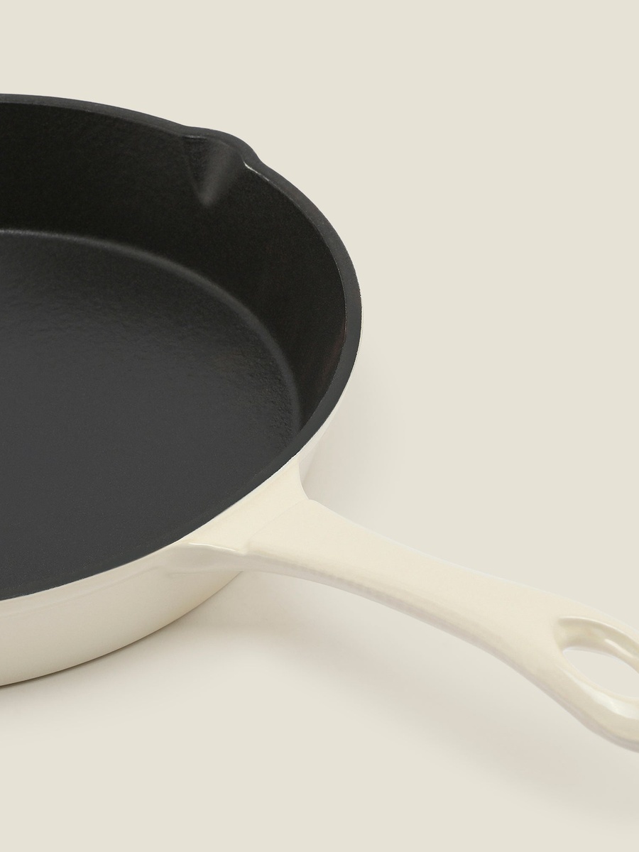 Cast Iron Fry Pan, 25Cm Cream
