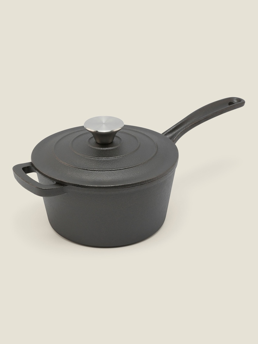 Cast Iron Sauce Pan, 19Cm Black