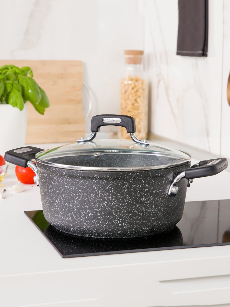 New Petra Dark Casserole 28 Cm With Glass Lid