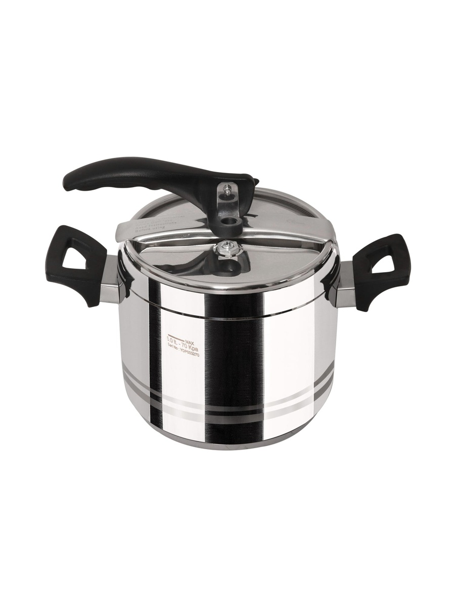 5L Steel Pressure Cooker  with Black Handle
