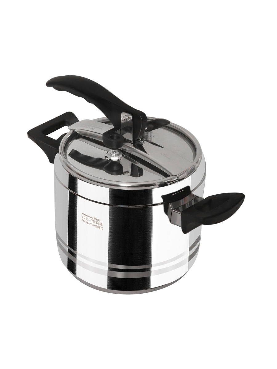 5L Steel Pressure Cooker  with Black Handle