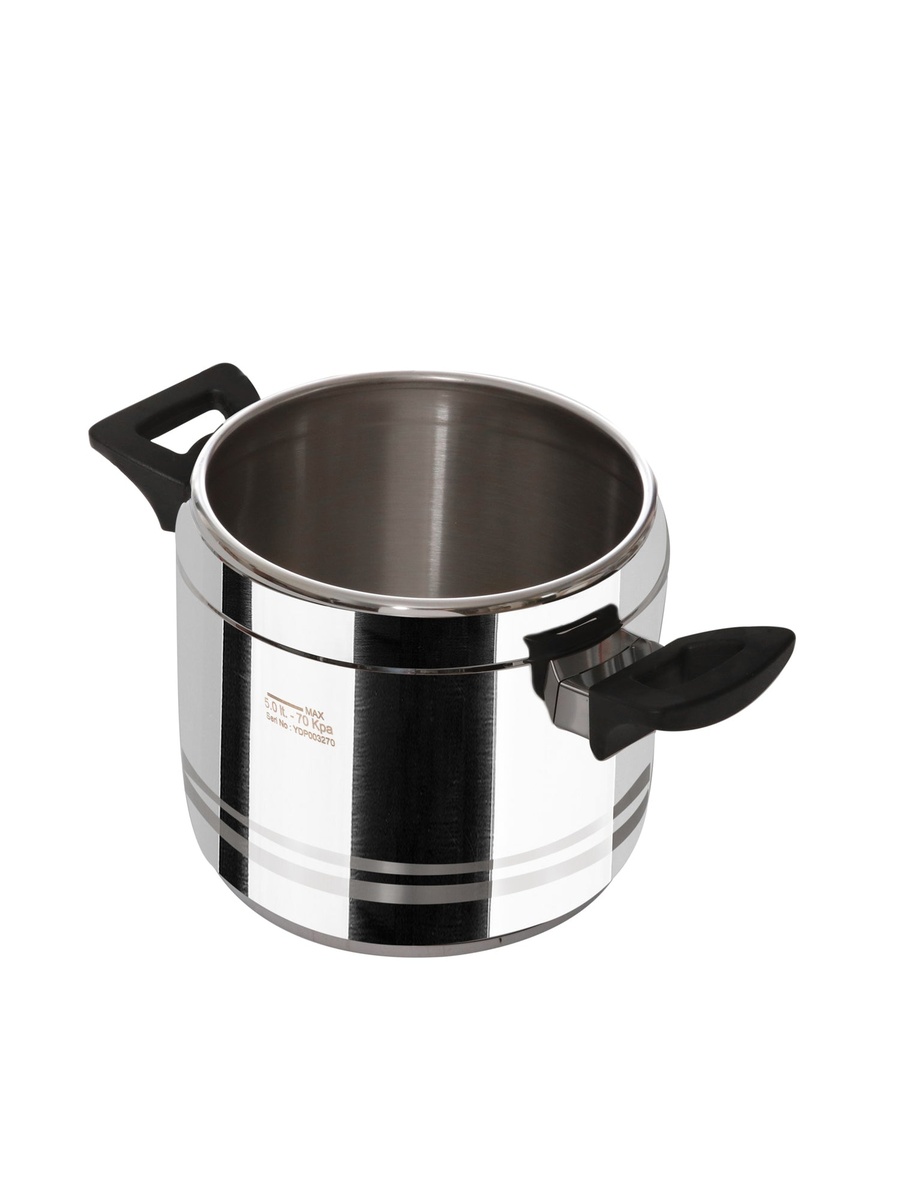 5L Steel Pressure Cooker  with Black Handle