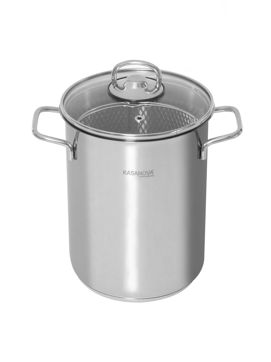 4L Asparagus Steamer Cooker Steel, 16x21 cm Induction Base