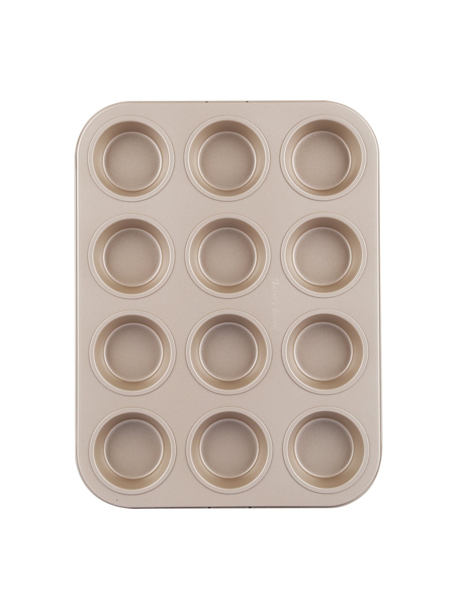 Champagne 12-Cup Muffin Pan, 35.5x27cm Brown