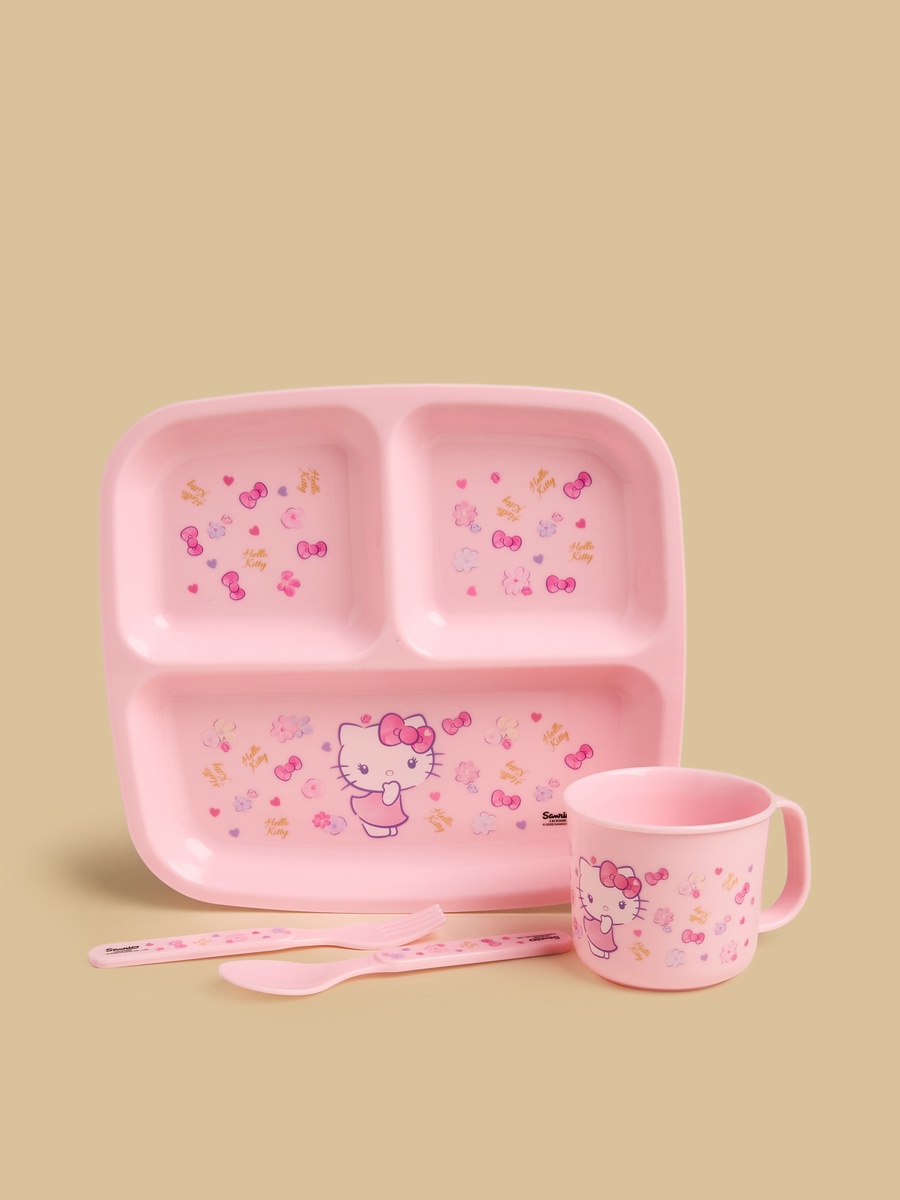Hello Kitty Print 4-Piece Breakfast Set