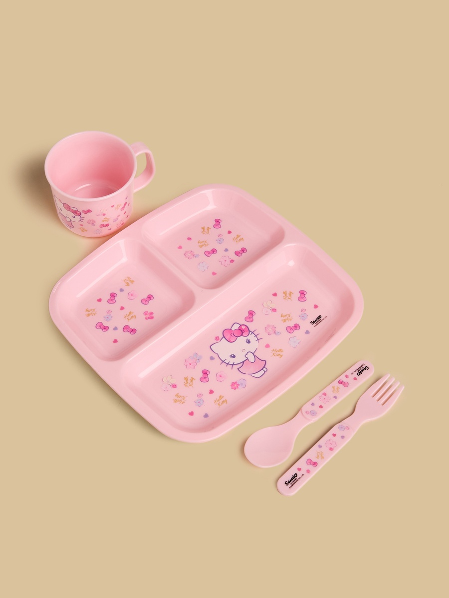 Hello Kitty Print 4-Piece Breakfast Set