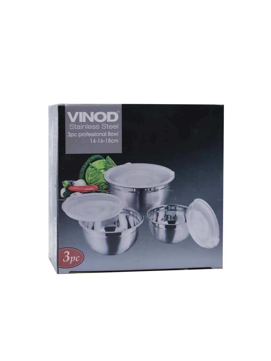 3-Piece Mixing Bowl with Plastic Lid