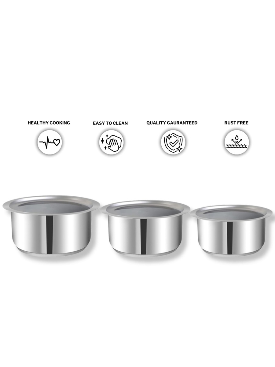 3-Piece Cookware Set with Lid 1.8 Ltr