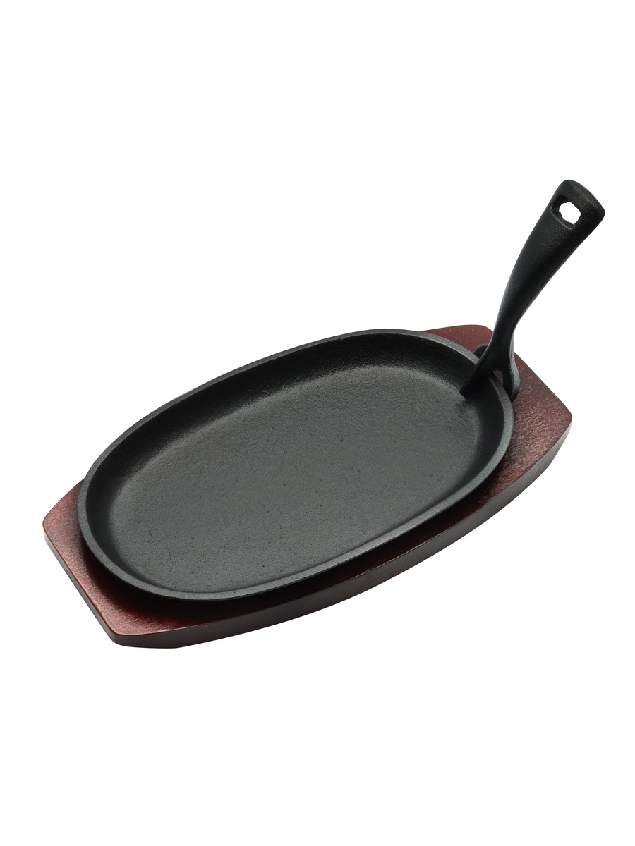 Oval Sizzler Tray Small with Holder, 24x14Cm