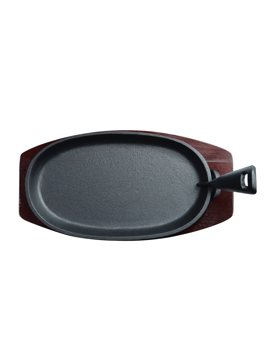 Oval Sizzler Tray Small with Holder, 24x14Cm