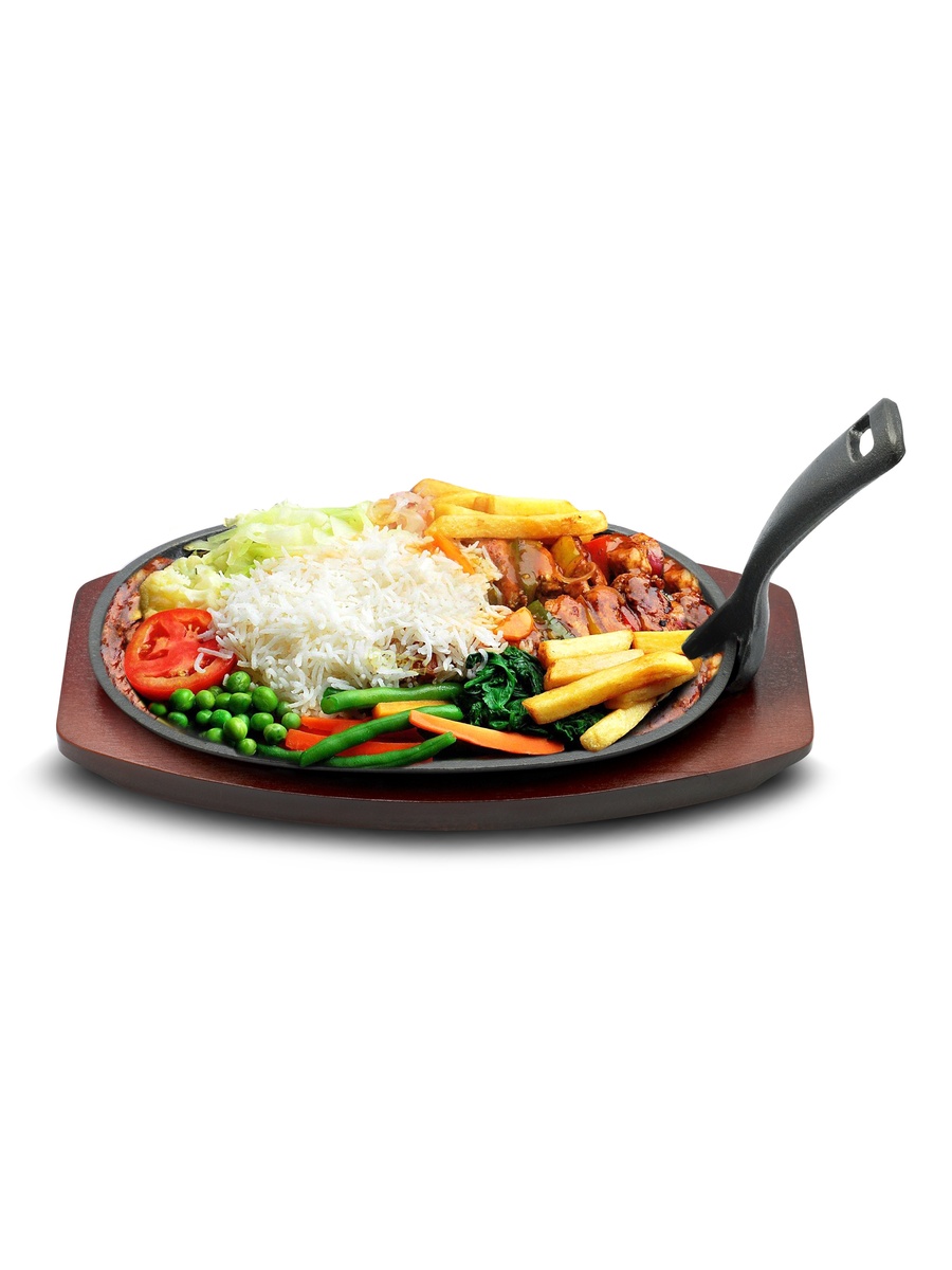 Oval Sizzler Tray Small with Holder, 24x14Cm