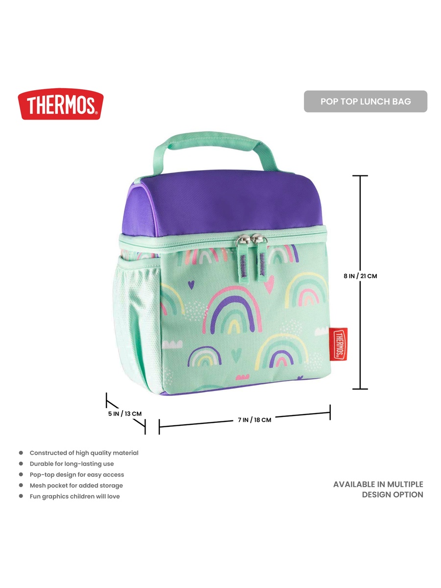 Standard Pop Top Lunch Bag - Rainbows