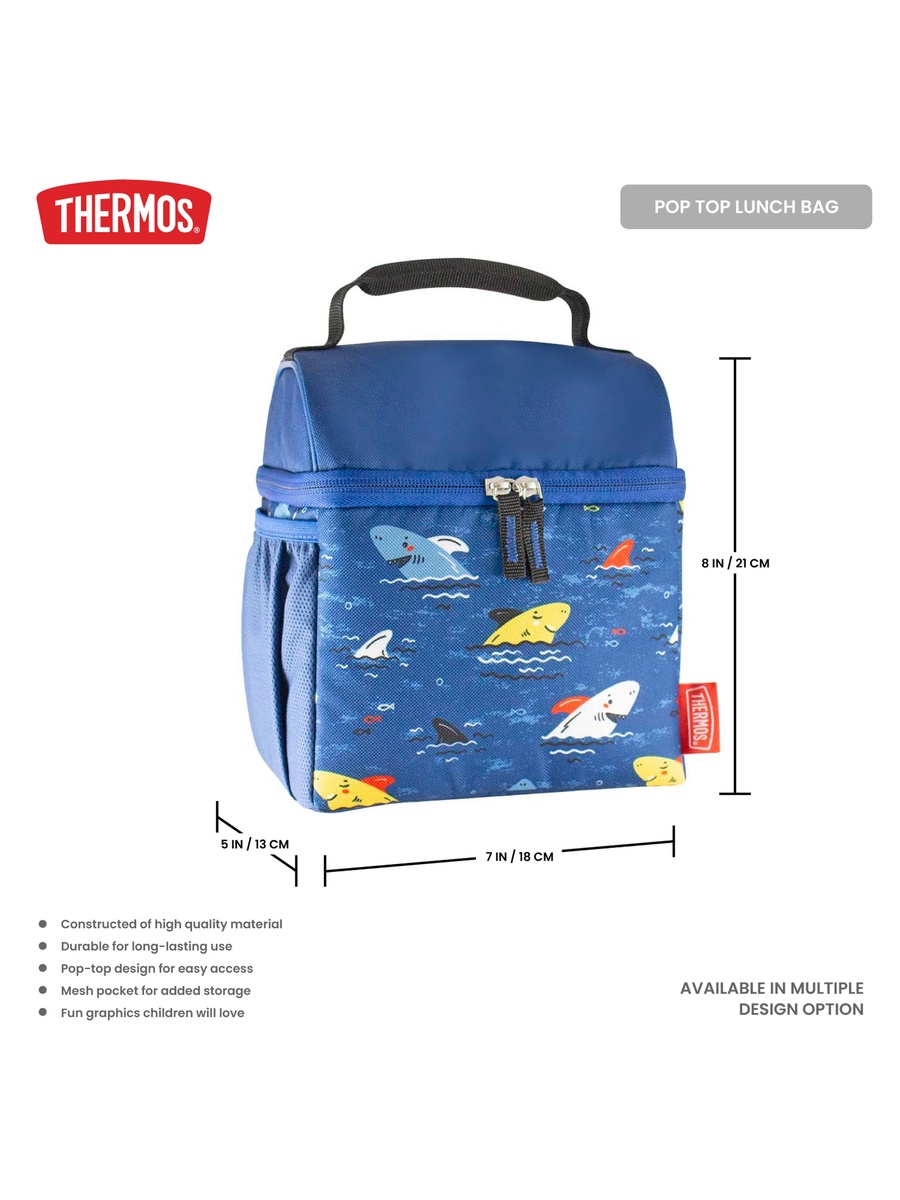 Standard Pop Top Lunch Bag - Sharks