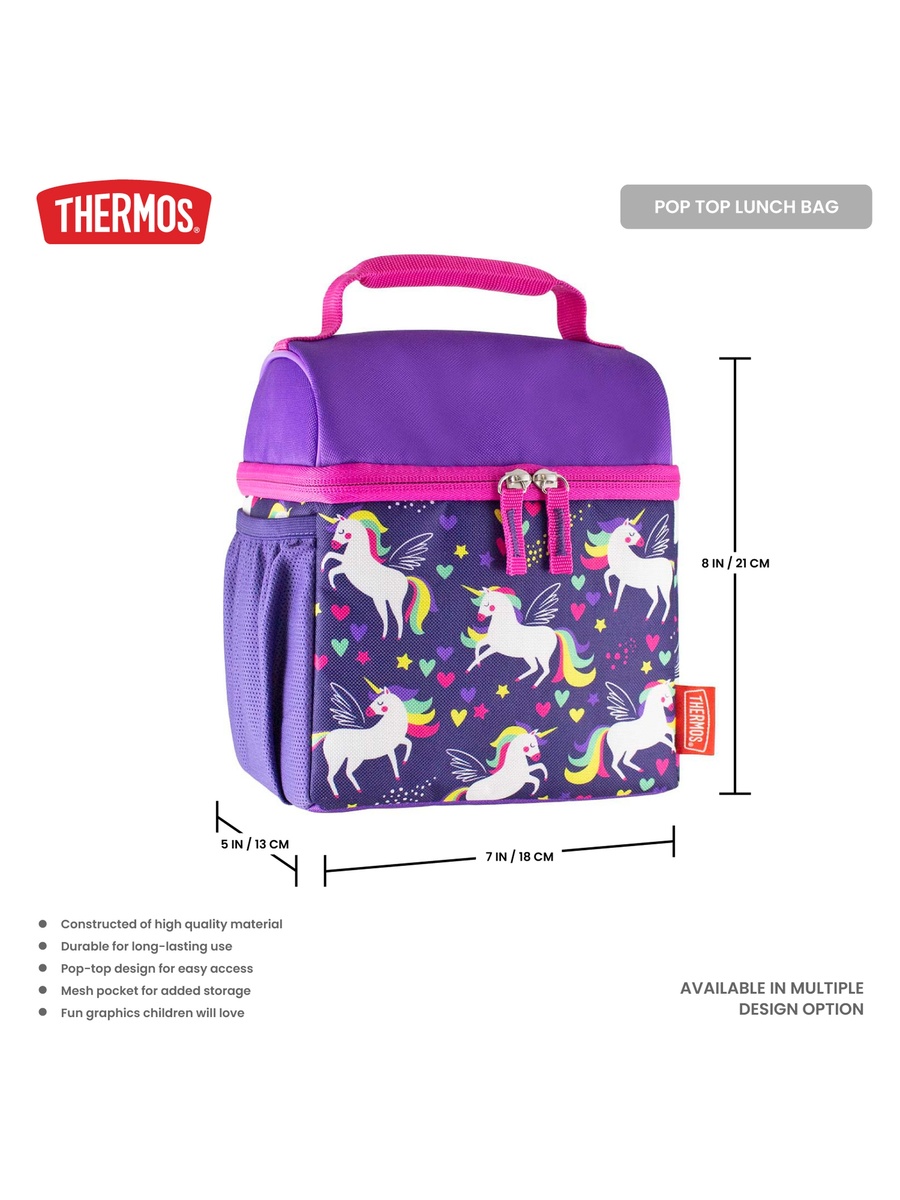 Standard Pop Top Lunch Bag - Unicorns