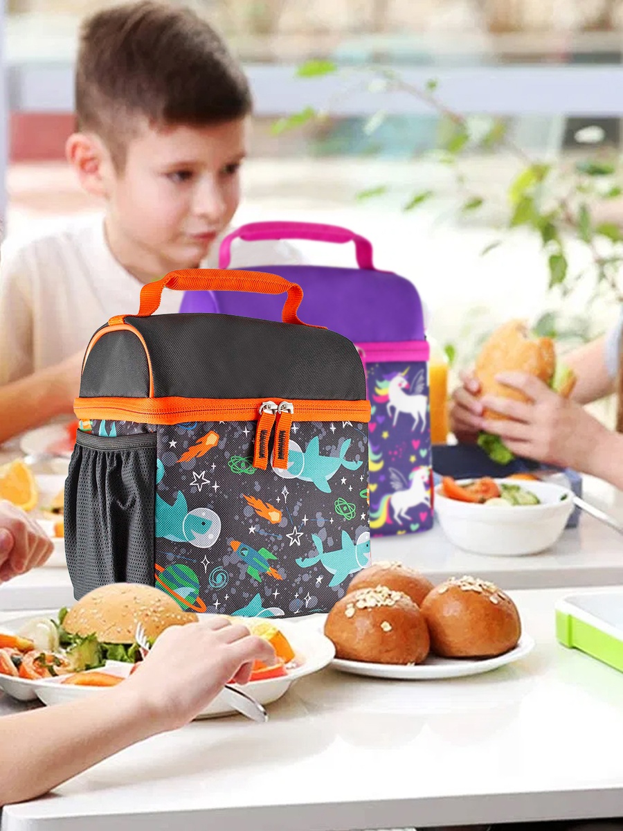 Standard Pop Top Lunch Bag - Sharkspace Party