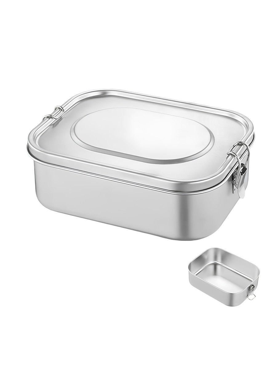 Kids Stainless Steel Rectangular Lunch Box, 1400ml